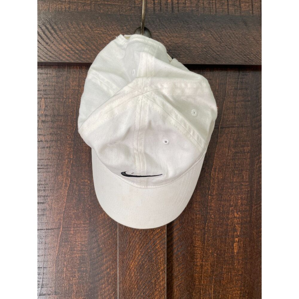 Nike White Cotton Swoosh Adjustable Baseball Cap Dad Hat Unisex